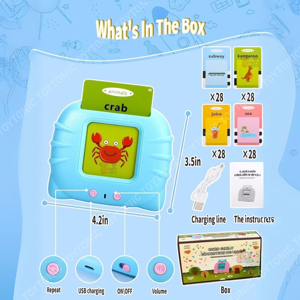 Kids Talking Flash Cards Learning Toy | 224 Sight Words Educational Sound Card Machine for Toddlers (2-6 Years)