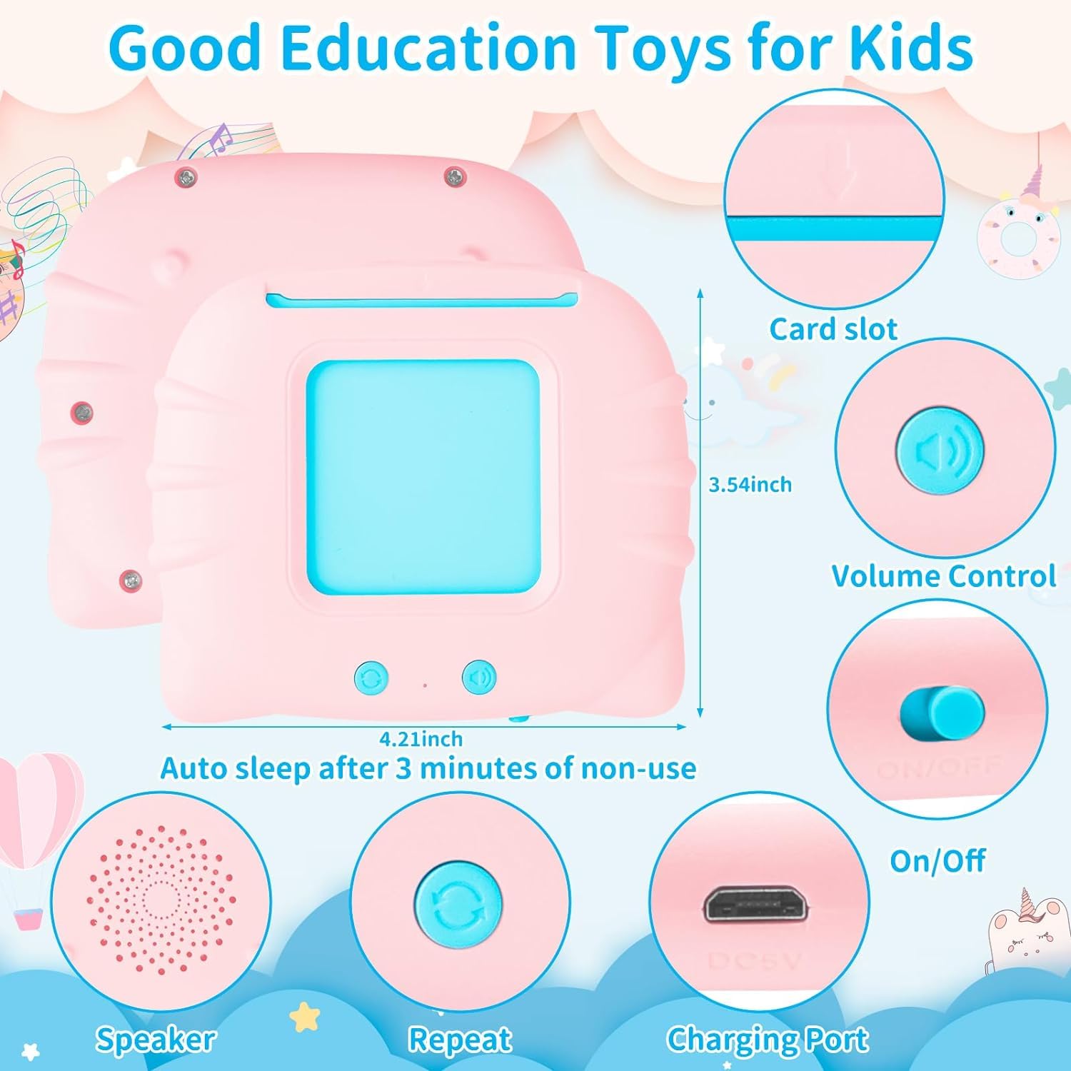 Kids Talking Flash Cards Learning Toy | 224 Sight Words Educational Sound Card Machine for Toddlers (2-6 Years)